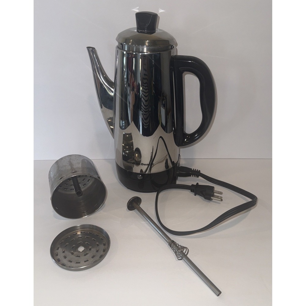 Hamilton Beach Model 40616 Stainless Steel 12-Cup Percolator Coffee Pot Type P15